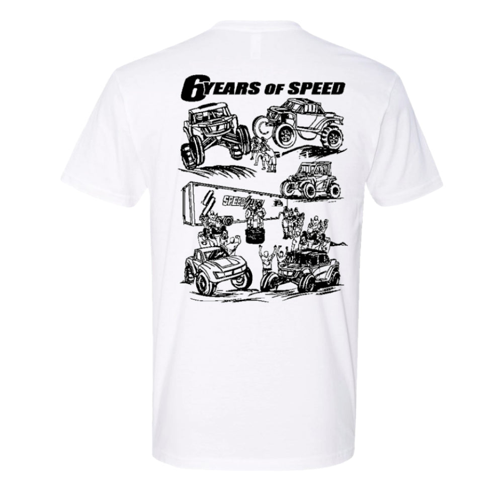 SPEED Tシャツ ホワイト 6 Years Of Speed T-Shirt - White – SPEED RC CARS